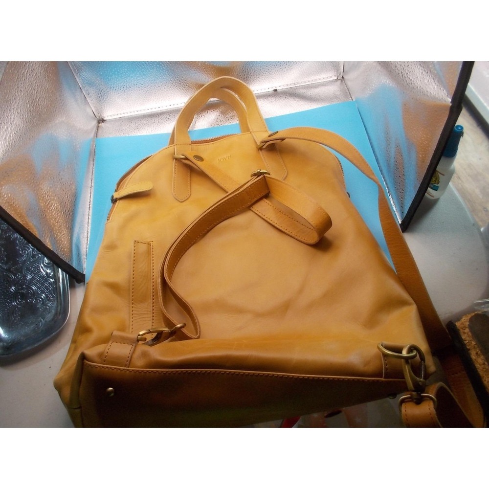 JOYN Tan Leather Convertible Backpack Tote Bag Handcrafted Tan Leather